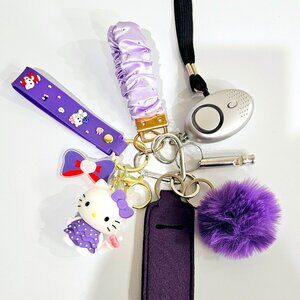 Hello Kitty Sanrio Safety Keychain Set, Kid-friendly, Lightweight, Purple
